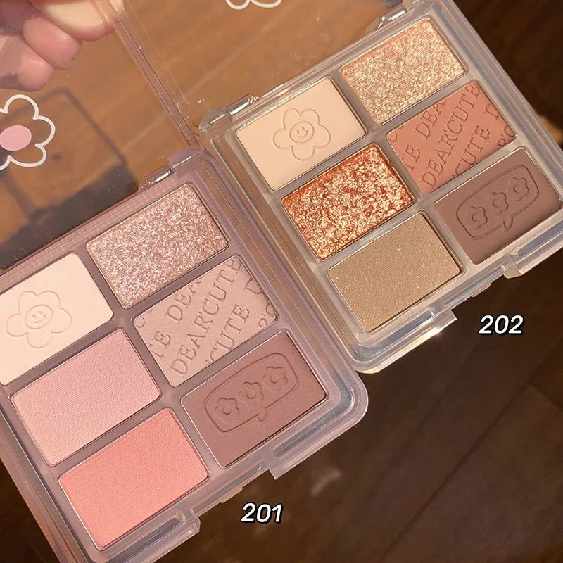 Палитра теней для век матовые повседневные натуральные стойкие 6 цветов