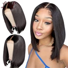 Парик LNE Bob  парики из человеческих волос на сетке спереди  13x4  парики на прозрачной сетке  прямые парики с вырезами фея  бразильский парик на 4x4  парик с застежкой L44971