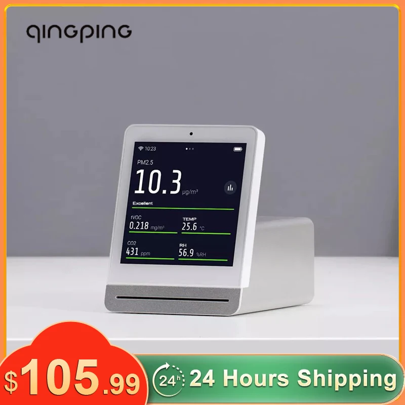 

Xiaomi Youpin Qingping Air Detector IPS Screen Retina Touch MobileTouch Operation Air Monitor For Mi Home App CO2 Rechargeable