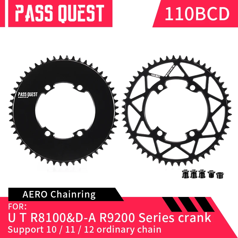 

PASS QUEST BCD110 UT R8100 DA R9200 Crank Round Road Bike Folding Bike Narrow Wide Chainring Chainweel AERO Crankset Monoplate