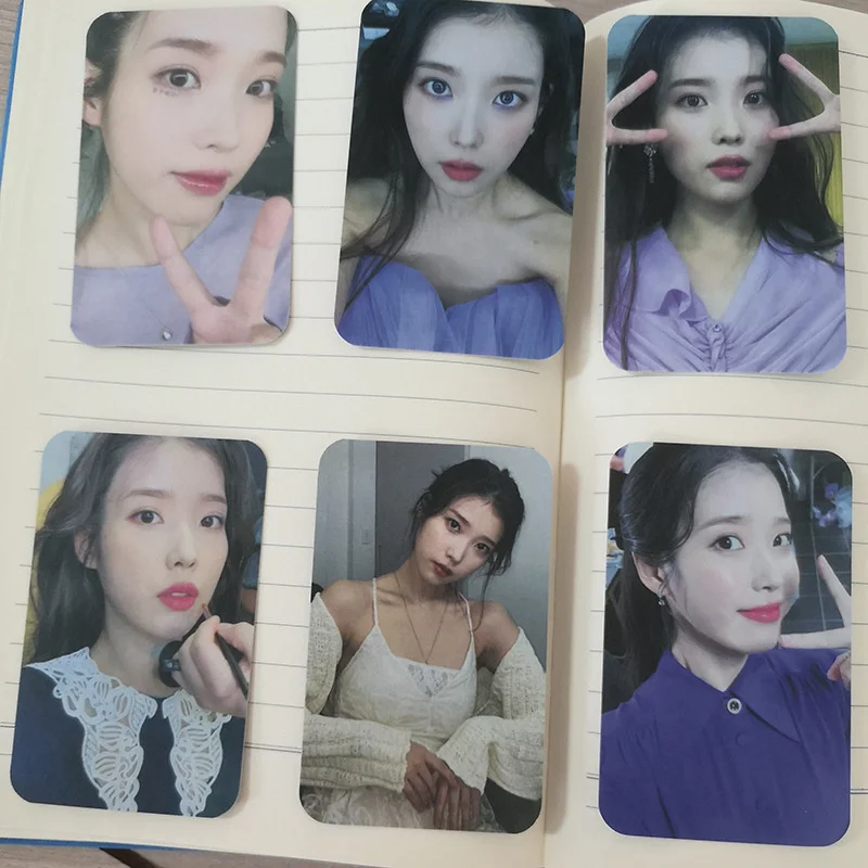 

KPOP IU новый альбом сиреневая Фотокарточка Lee Ji Eun Lomo бумажные карточки двусторонние водонепроницаемые Плакаты для коллекции поклонников 6 шт....