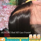 13x6 HD кружево фронтальная невидимая HD Прозрачная Кружевная расплавленная Кожа прямая 13x4 HD кружевная Фронтальная застежка только предварительно собранные человеческие волосы