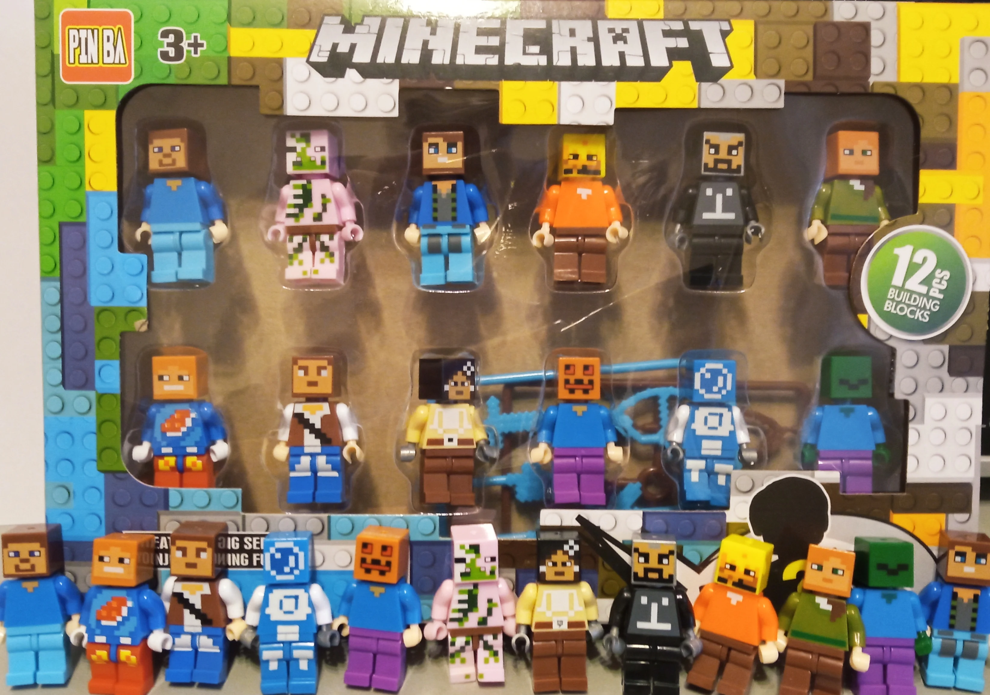 12 фигурок Майнкрафт человечки Фигурки Minecraft Конструктор |
