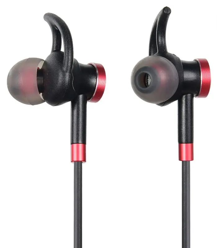 Гарнитура вкладыши Digma BT-04 черный/красный беспроводные bluetooth шейный обод (E713BT) |