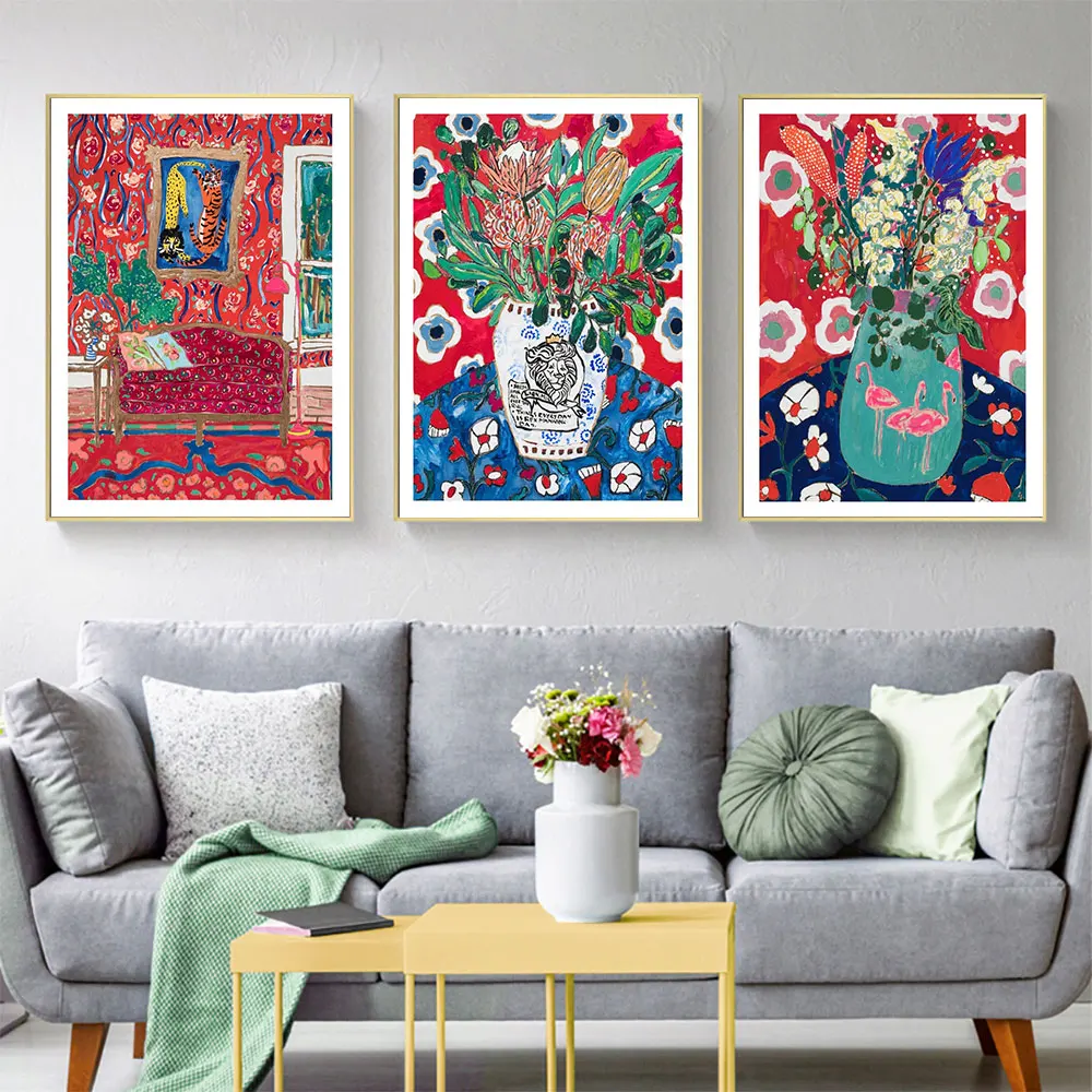 

Henri Matisse Retro Posters And Prints Abstract Flower Plant Wall Art Vintage Canvas Painting Pictures Living Room Home Decor