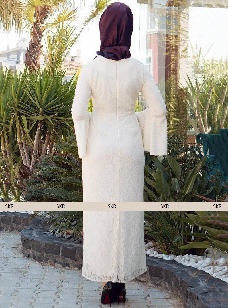 

SKR White New Season Wedding Gown Hijab Women Clothing Muslim Fashion White Wedding Dress In Dubai in the Islamic World Fashion