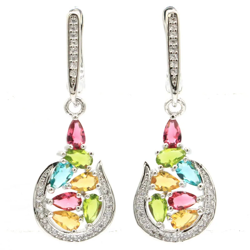 Серьги из серебра 925 пробы с цирконом 38 х13 мм|dangle earrings|silver dangle earringssilver earrings |