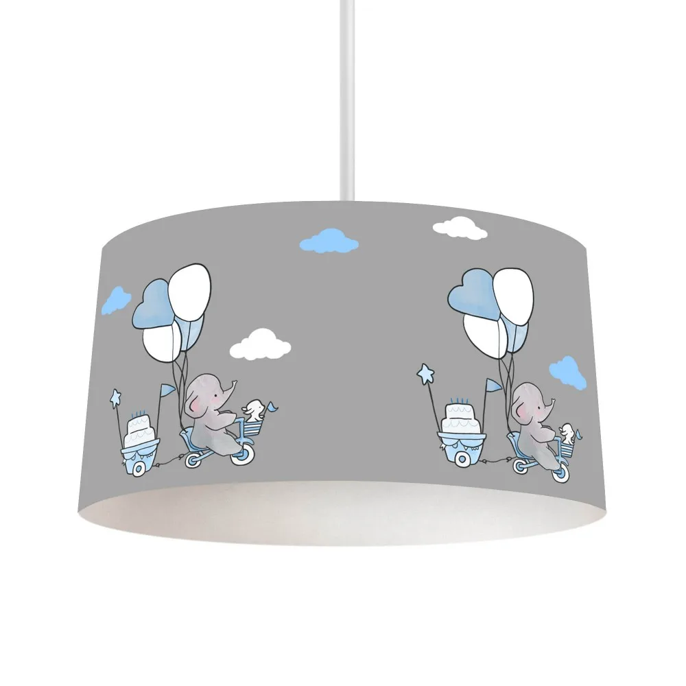 

Bicycle Elephant Blue Boy Printing Patterned Kids Baby Room Bedroom Light Pendant Lamp Chandelier