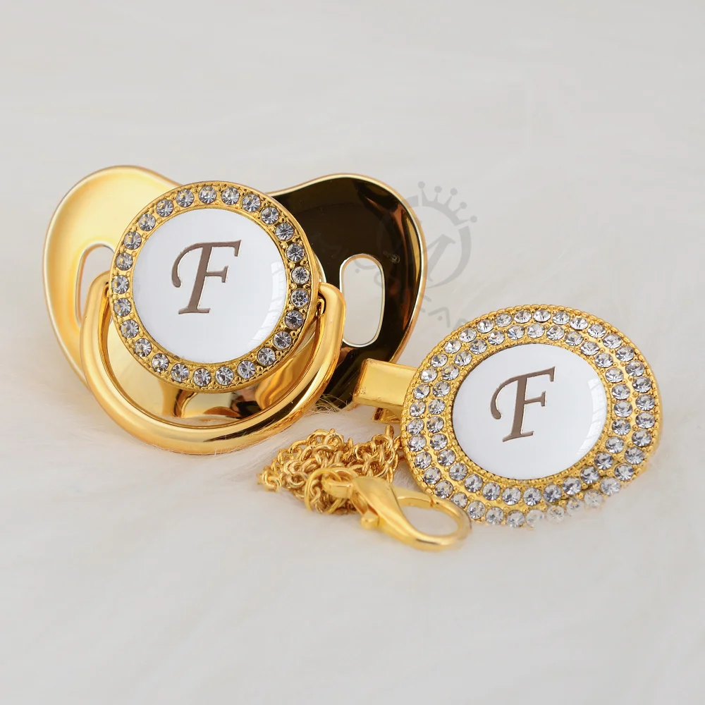 Милая элегантная сияющая Соска-пустышка MIYOCAR набор зажимов с именем и инициалами