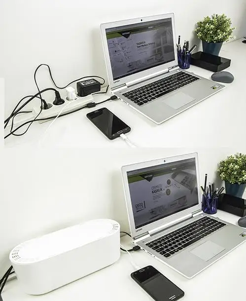 

Cable Organizer Dust Protected Cable Storage Box Plastic Tidy Space Saving Wire Management Socket Regulator