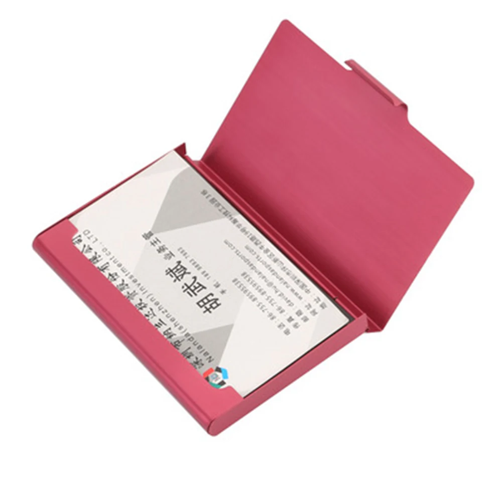 creative business card case stainless steel aluminum metal box credit id wallet card holder 1pcs free global shipping