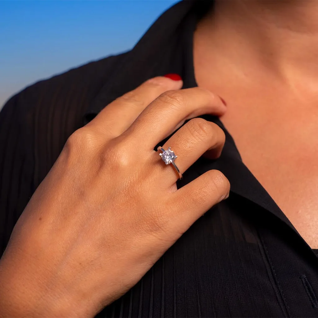 

925 Sterling Silver Zircon Stone Single Stone Ring For Women Jewelry Elegant Fashion Luxury Accessories High Quality Ring