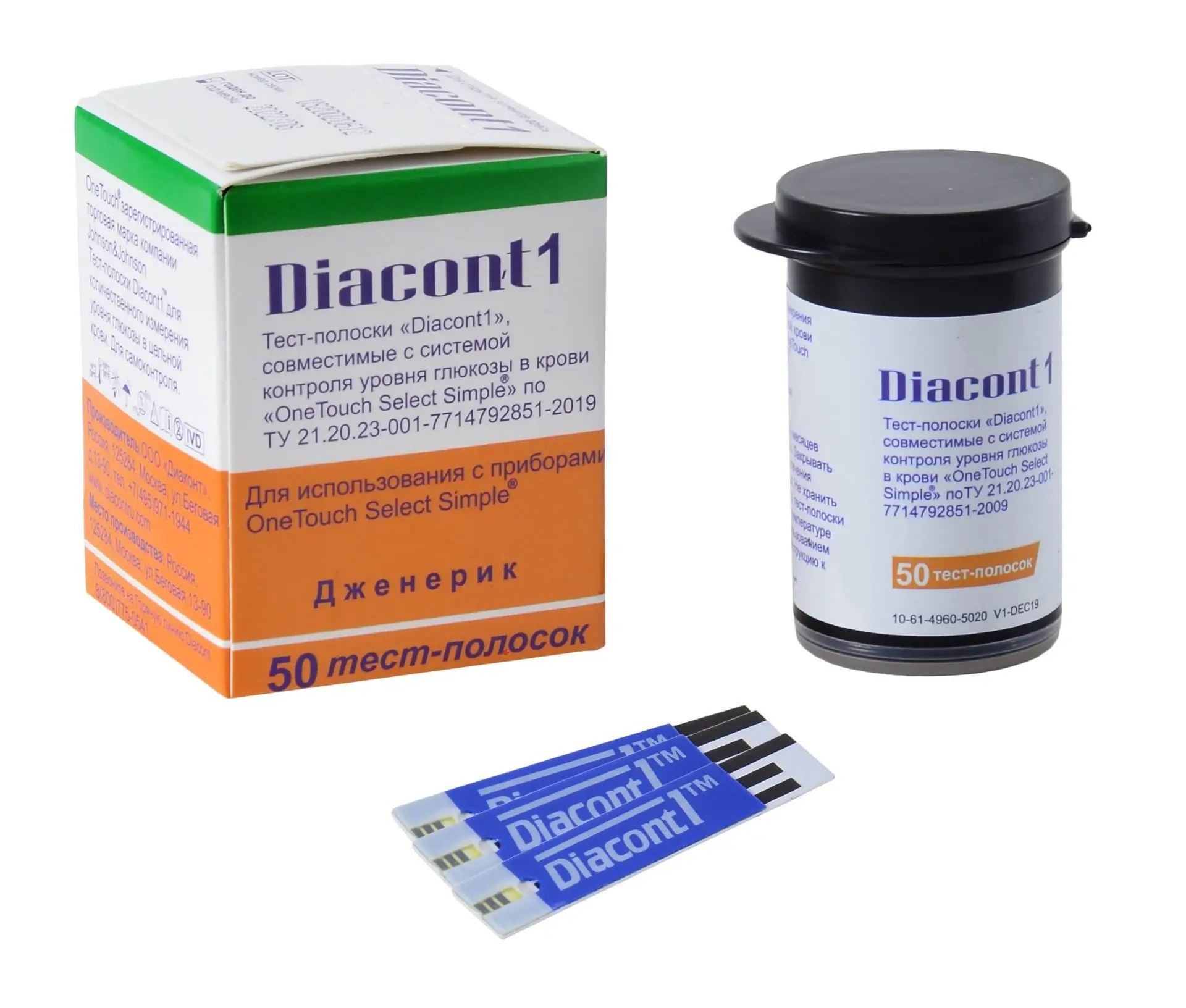 Тест Полоски DIACONT 1 аналог тест полосок OneTouch Select|Уровень глюзы в крови| |