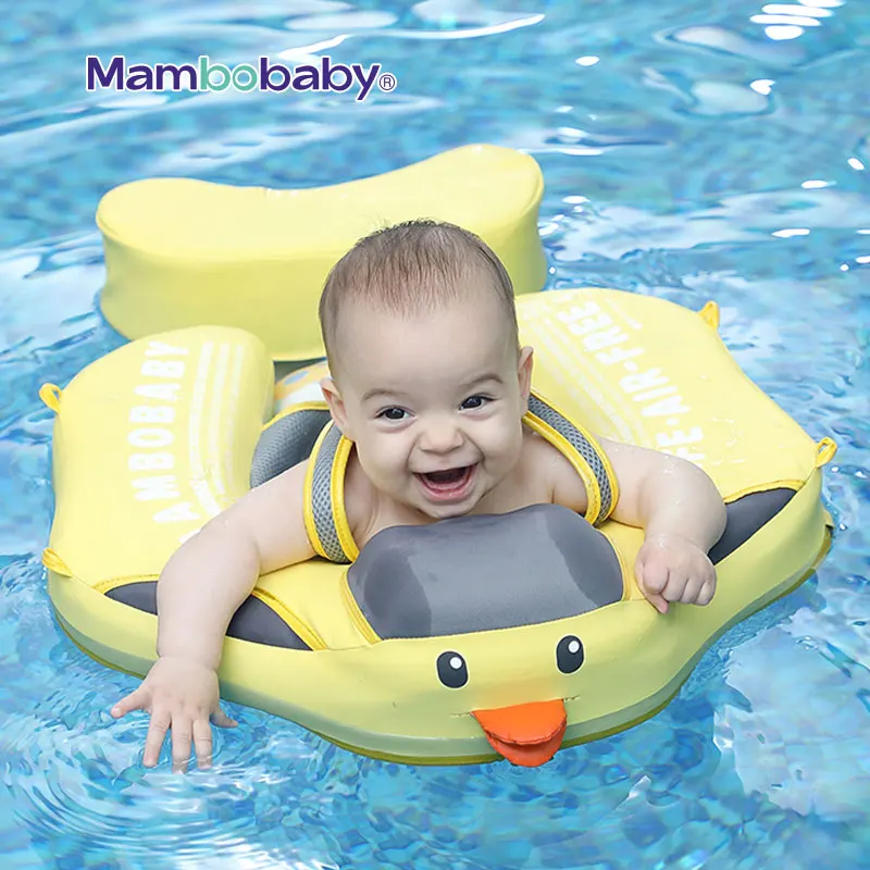 

Mambobaby Baby Float With Roof Swimming Ring Non-Inflatable Baby Duckling Swim Buoy Pool Air-free Accessories Toys Swim Trainer
