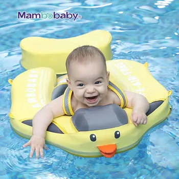 Mambobaby Baby Float With Roof Swimming Ring Non-Inflatable Baby Duckling Swim Buoy Pool Air-free Accessories Toys Trainer