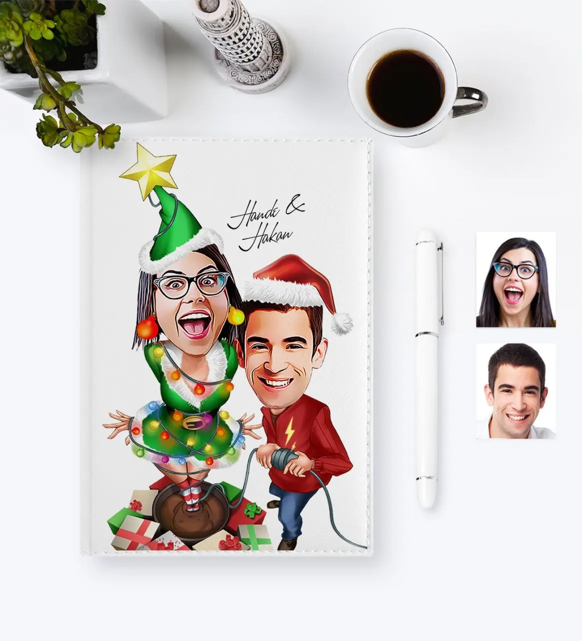

Personalized Christmas Theme Valentine Caricature of 2020 Organizer Pen set-1