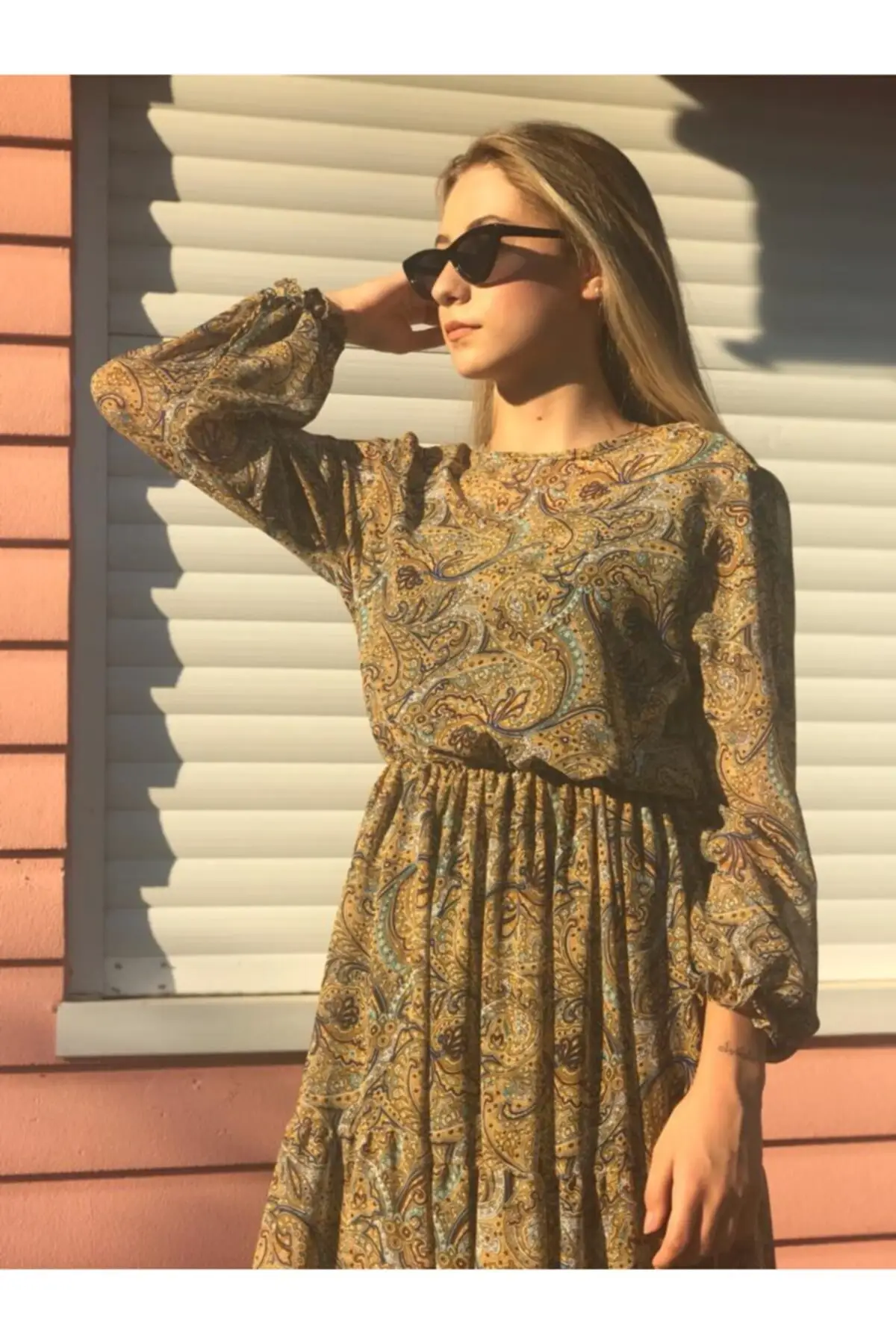 

Kaftan Print Dress Abaya Moroccan Long Maxi Dress Women Spring Muslim Dress Casual Long Sleeve Sundress Vestidos Plus Size