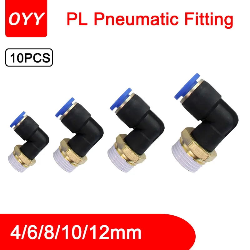 

10Pcs PL4-M5/PL6-02 Plastic Connector PL Quick Pressure Regulator Pipe Throttle Valve Compressor Accessories Pneumatic Fitting