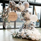 103 шт. белый серый Макарон воздушные шары-гирлянды серебро набор для арки 4d-шар детский душ свадебное украшение фон стены праздничные атрибуты