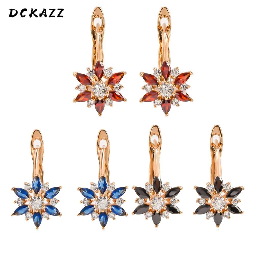 

Dckazz Black Zircon Crystal Snowflake Simple Design Earrings Christmas Trendy Luxury Jewelry Gift Women Stud Earring