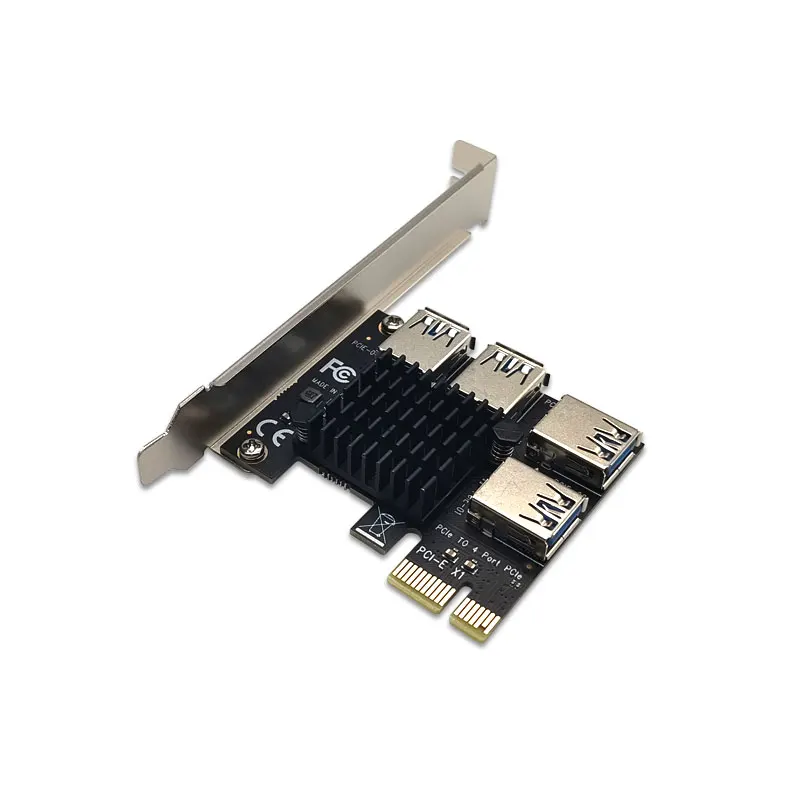 Адаптер PCIE 1-4 адаптер PCI-E-PCI-E 1 поворот 4 PCI-Express слот 1x до 4x 16x USB 3 0 конвертер