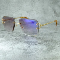 wire c sunglasses men rimless designer luxury brand sun glasses vintage oversized square shades eyewear lentes de sol mujer