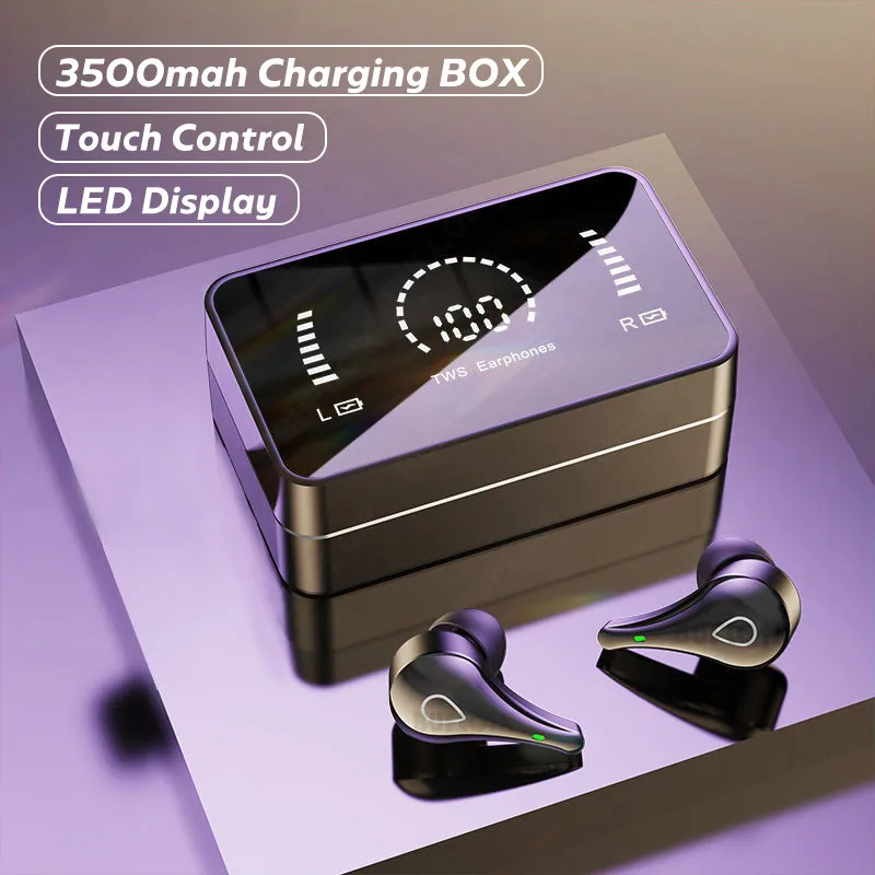 

TWS Bluetooth 5.0 Wireless Earphone 3500mAh Charging Case Headsets Noise Reduction Headphones Waterproof Earbuds With Microphone