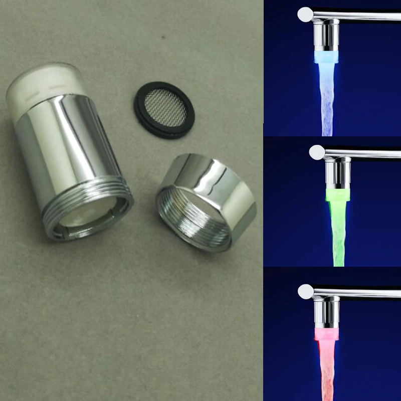 3 вида цветов RGB LED водопроводный кран светящаяся душевая головка для кухни