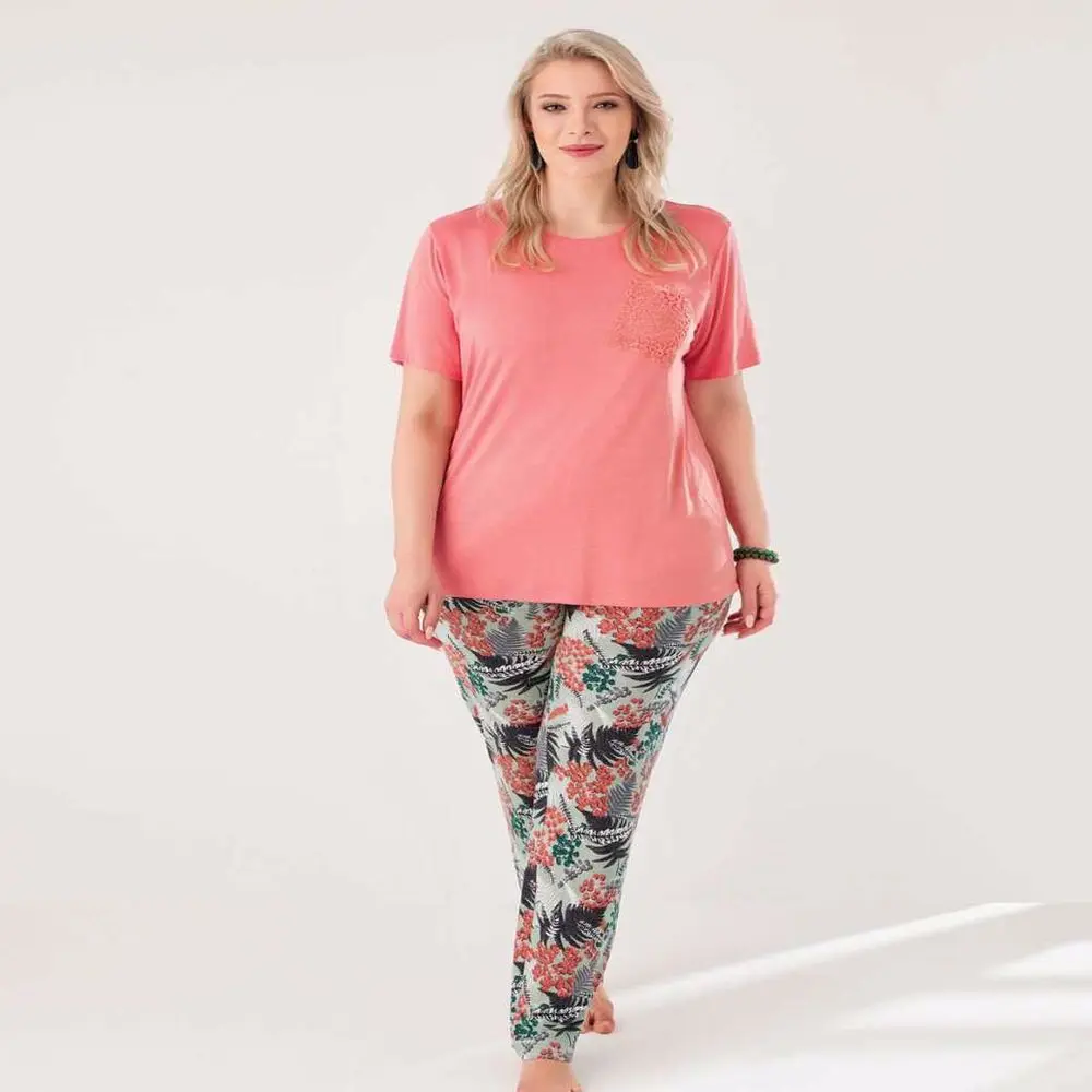 

Женский пижамный комплект большого размера, бесплатная доставка из Турции, качественный 100% хлопок