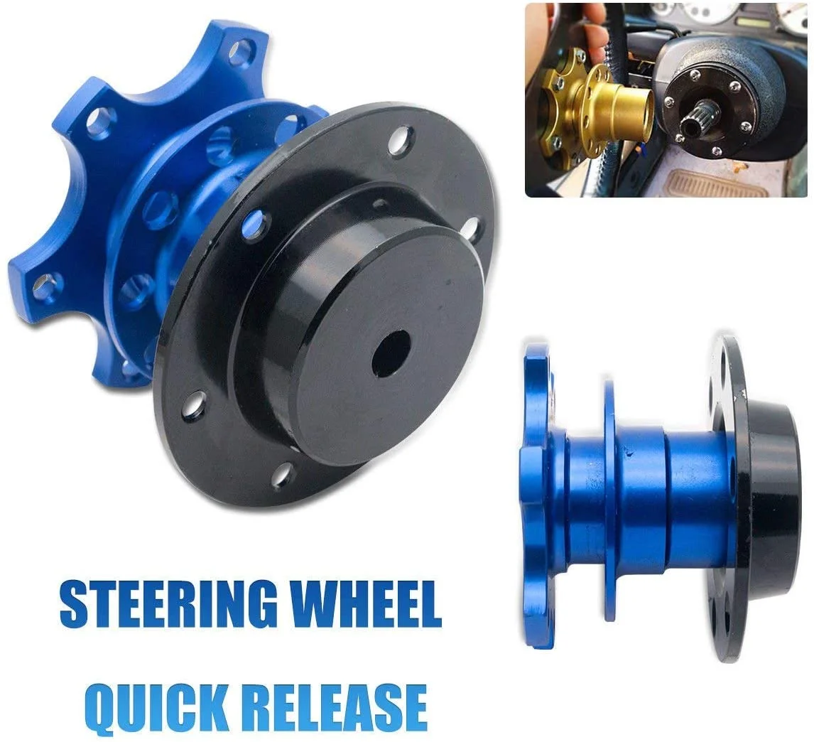 

Car Steering Wheel Quick Release Hub Adapter Racing Adapter Removable Snap Off Boss Kit For Car Racing Rally Motorsport Blue