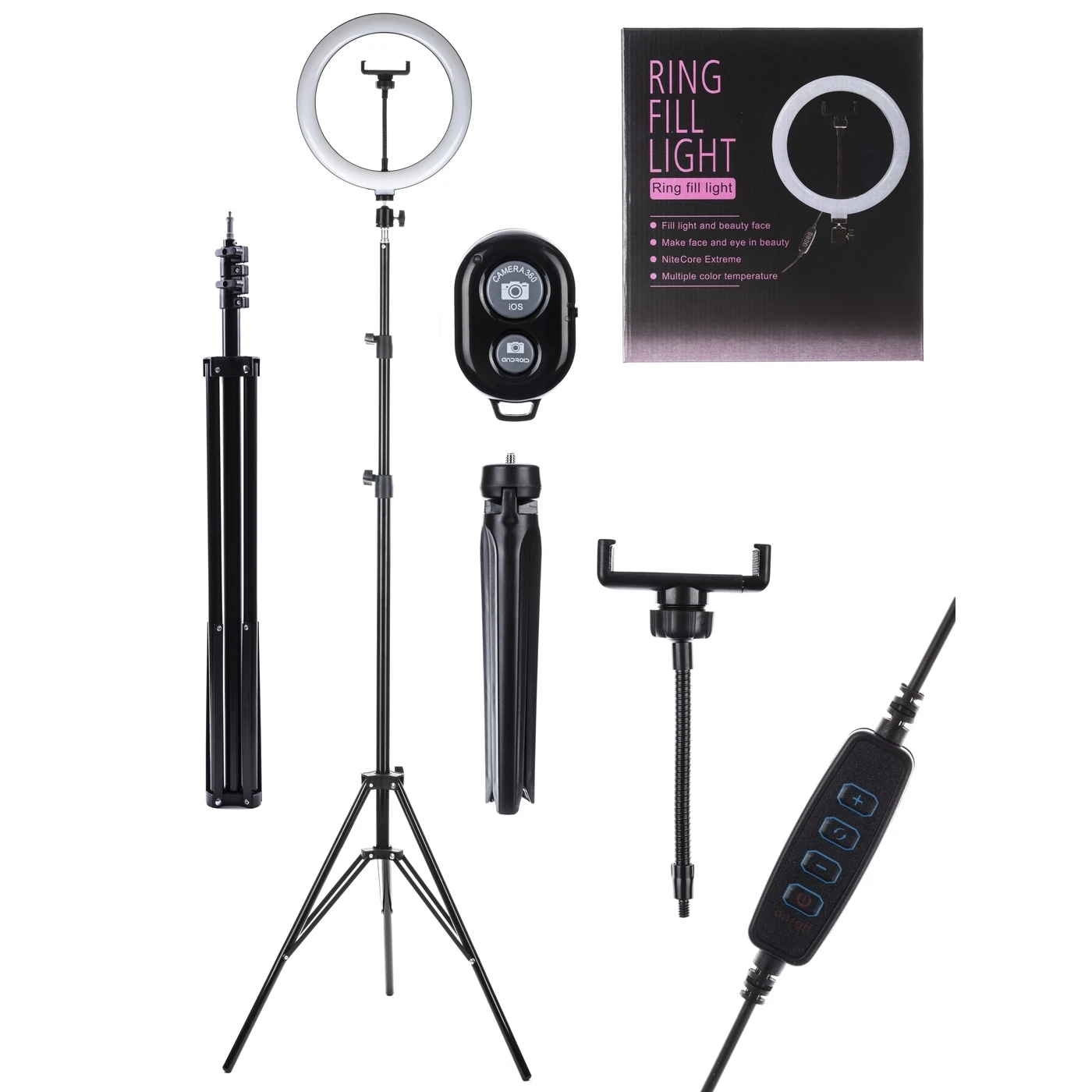 Кольцевая лампа 26 см для телефона фотосъемки селфи визажиста профессиональная. С