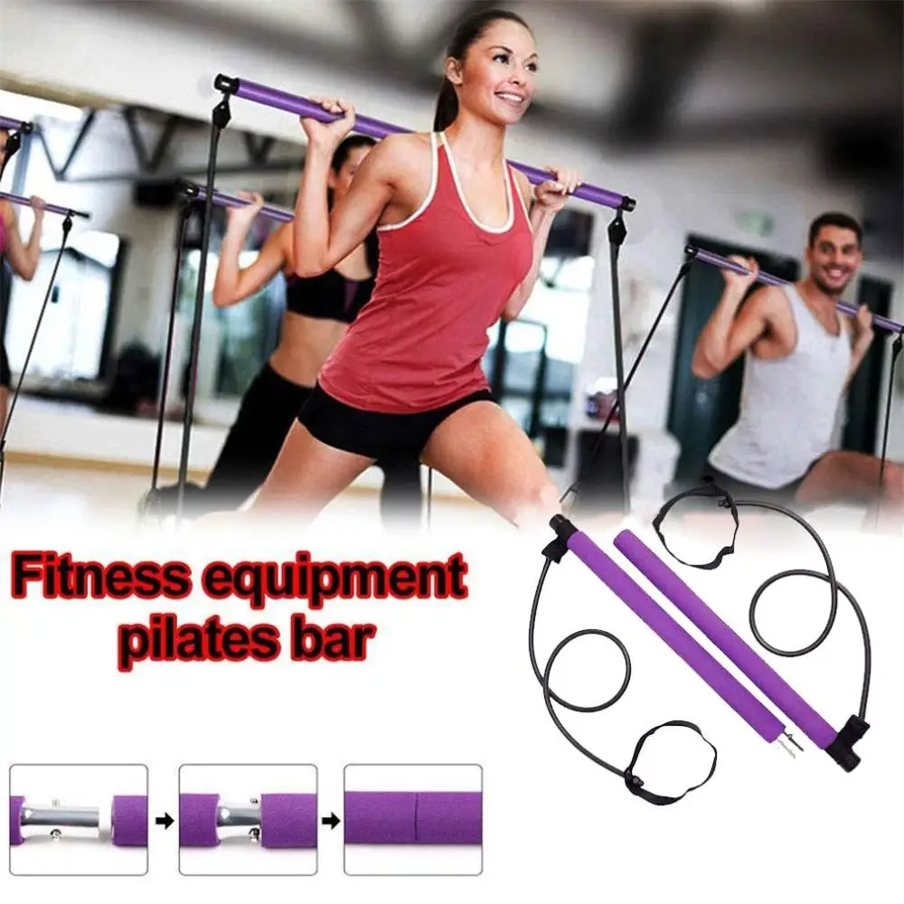 

Yoga Pull Rods Pilates Bar Multi-functional Abdominal Resistance Bands for Pilates Exercise Stick Toning Bar Fitness Rope Puller