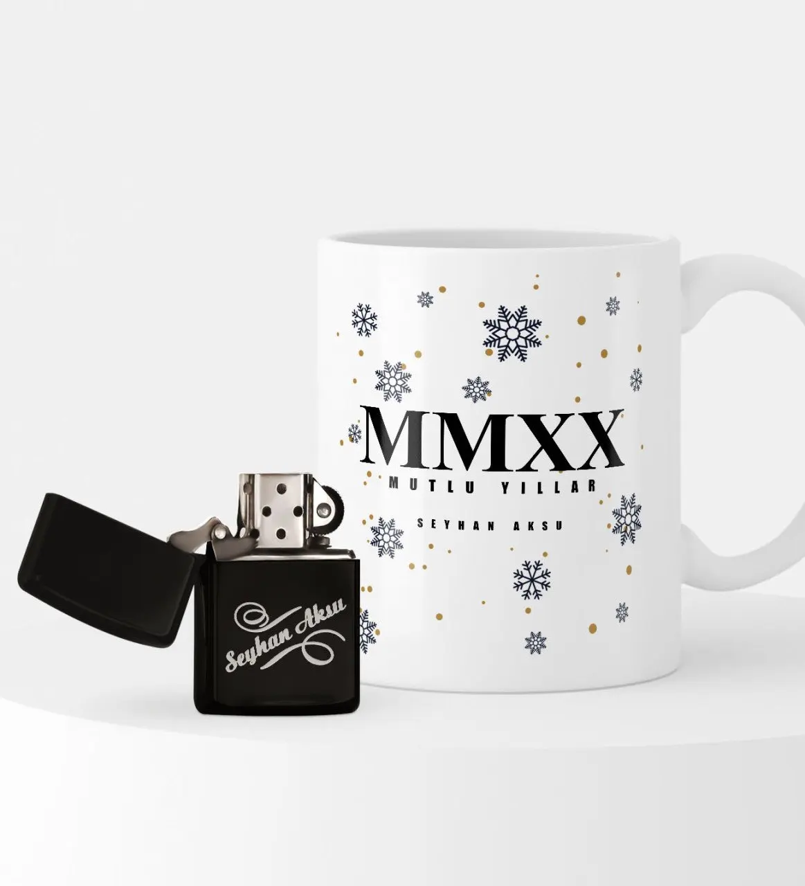 

Personalized Christmas 2020 Happy birthday Themed Lighter and Mug Set-2