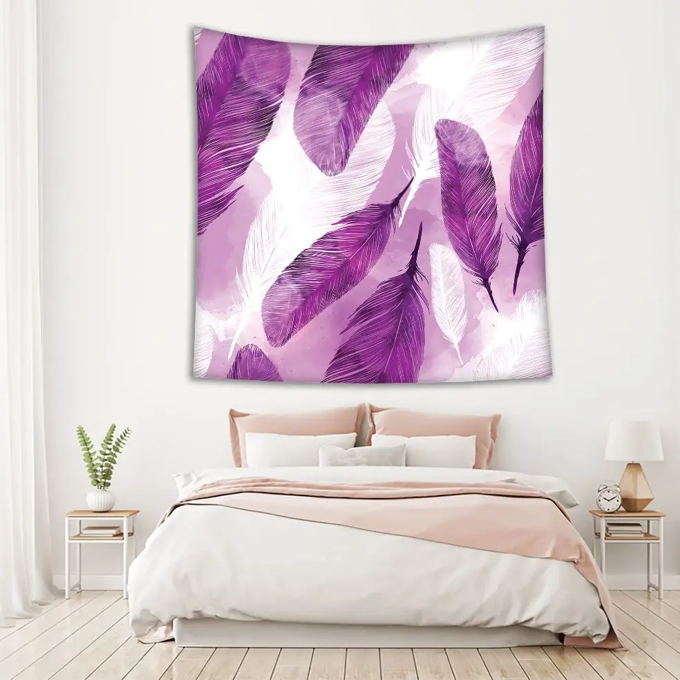 Гобеленовые Перья Узор природа шик современный яркий цветной акварельный