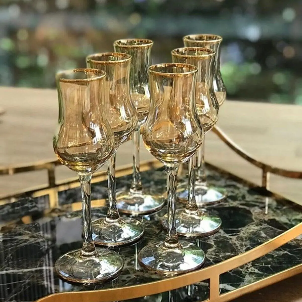 

6 Pcs luxury high quality glass tumbler set goblet أكواب