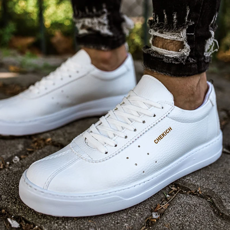 Chekich Мужская повседневная обувь Белый цвет на шнуровке Искусственная кожа