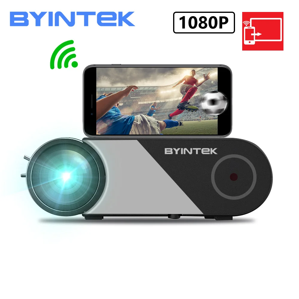 

BYINTEK K9 Full HD 1080P LED Portable Movie Game Mini Home Theater Projector Beamer (Option Multi-Screen For Smart Phone Tablet)