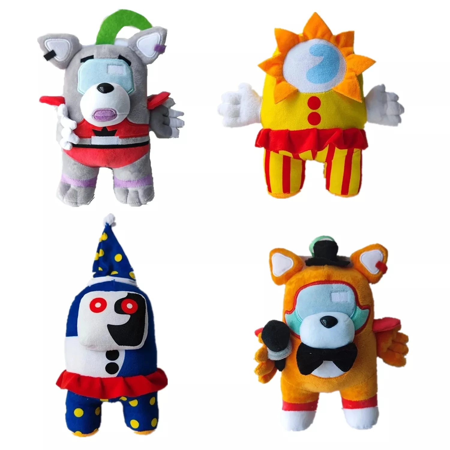 

4 шт. 25 см игры Sundrop FNAF плюшевые игрушки Kawaii мягкие клоуны Луна солнце Мультяшные Ужасы куклы для детей подарок на день рождения