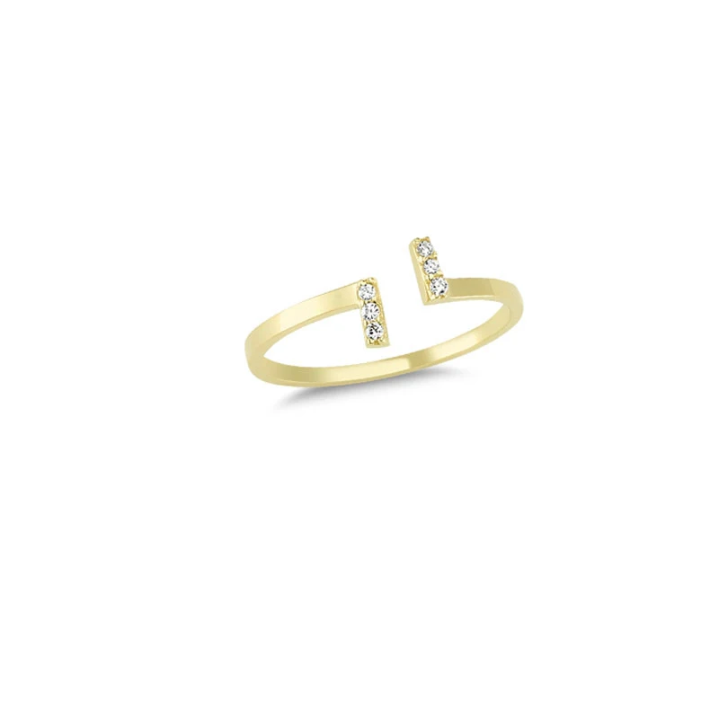 

Модное женское кольцо из твердого золота 14K с художественным дизайном