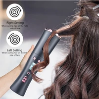 cordless automatic rotating hair curler usb rechargeable curling iron led display temperature adjustable hair wave styling tool