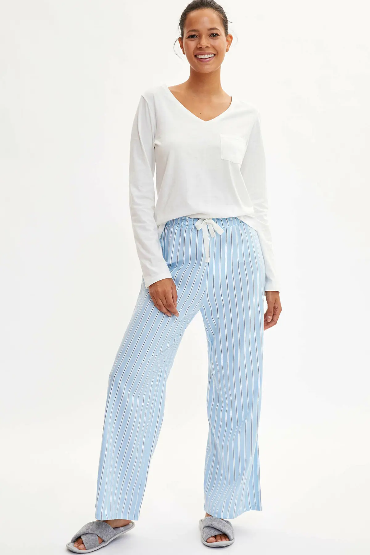 Дефакто Харадзюку Женский пижамный комплект пижама для девочек длинный женский