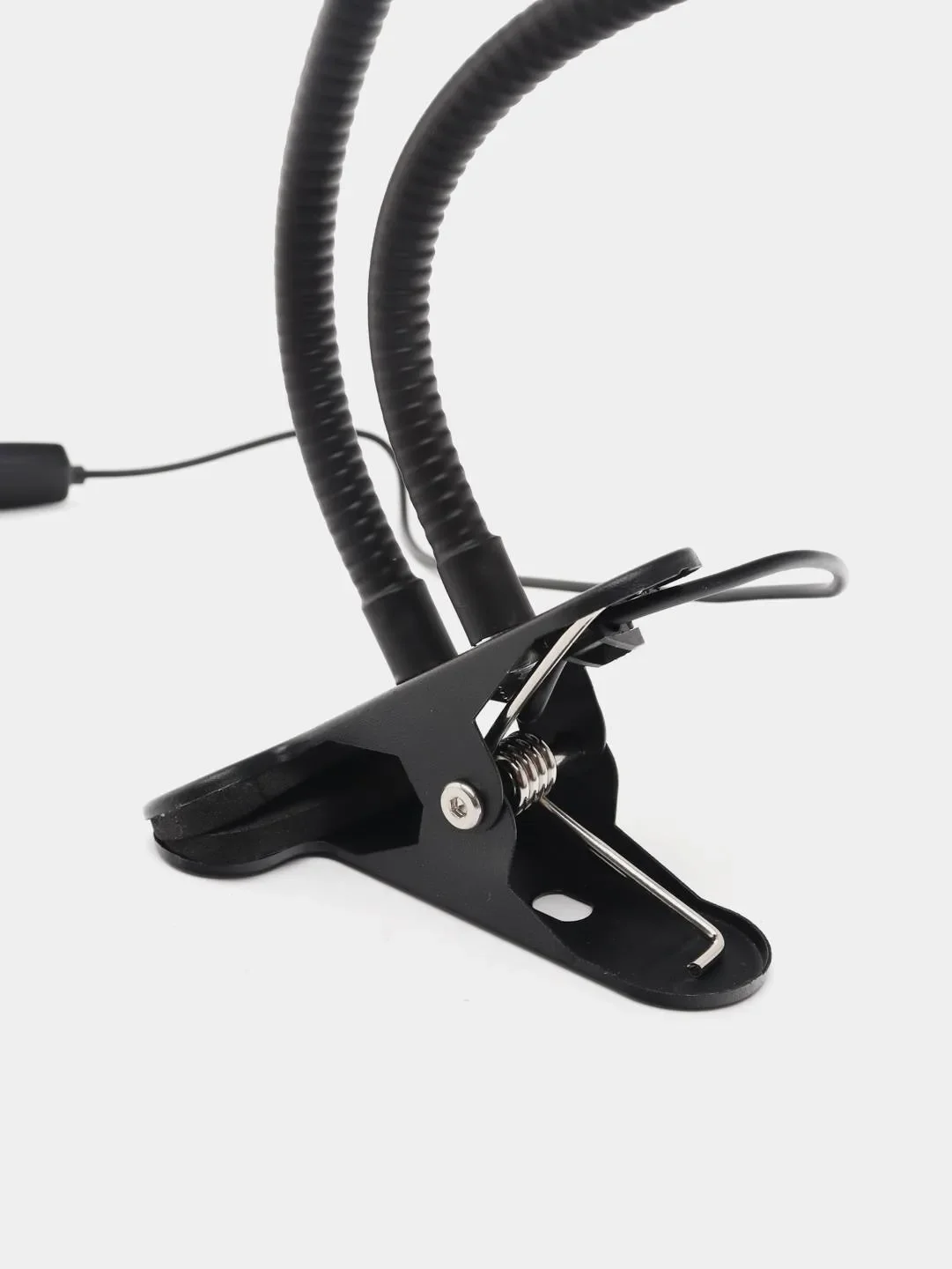 Кольцевая светодиодная селфи лампа на прищепке гибкий штатив держатель для