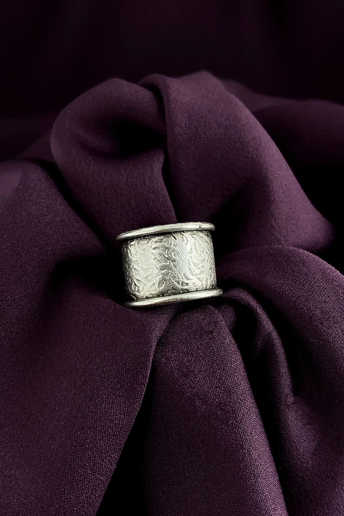 

Authentic Model Antique Silver Plated Adjustable Sized Ring