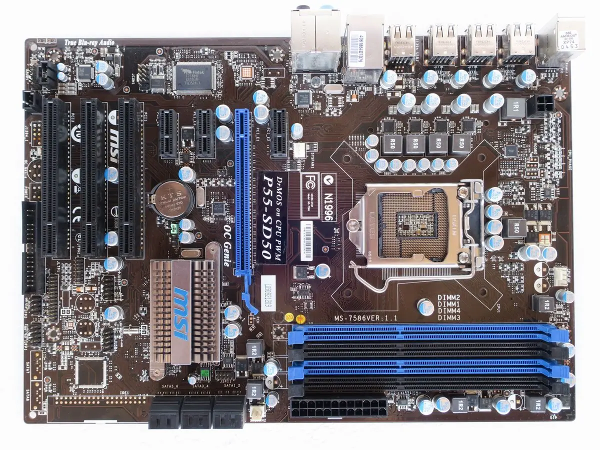 

Материнская плата MSI P55-SD50 LGA 1156 DDR3 Материнская плата Intel P55 USB2.0 PCI DIMM Express × 16 DMI ATX поддерживает процессор Core i7/Core i5