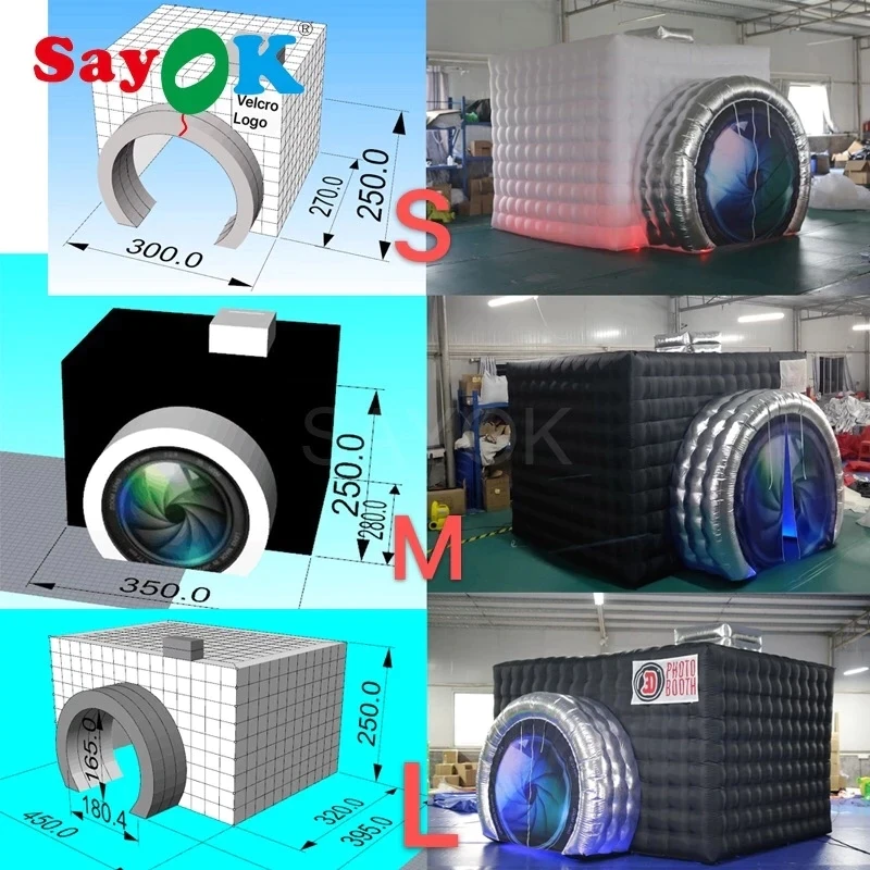 Высококачественная надувная фотобудка в форме камеры палатка для свадьбы белая