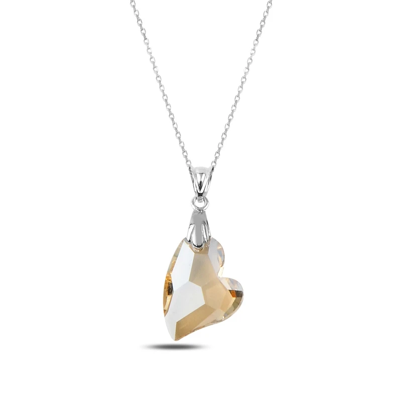 

Silver 925 Sterling Crystal Heart Necklace
