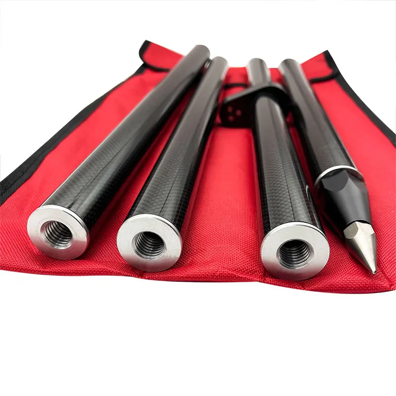 Высококачественный новый 2М ПРИЗМАТИЧЕСКИЙ ШТАНГА ИЗ КАРБОНОВОГО ВОЛОКНА ДЛЯ ГЕОДЕЗИЧЕСКОЙ РАБОТЫ С 4 ШТАНГАМИ GPS ТИПА ТОЧКИ ОБЩЕЙ СТАНЦИИ.