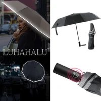 automatic folding umbrella big size uv windproof women men large automat rain umbrellas outdoor travel business black car paraso