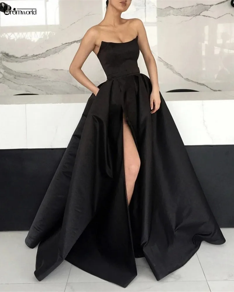 2021 New Plus Size Prom Dresses Long Sleeveless Satin Sexy Split Lilac Formal Party Dress vestidos de gala | Свадьбы и торжества