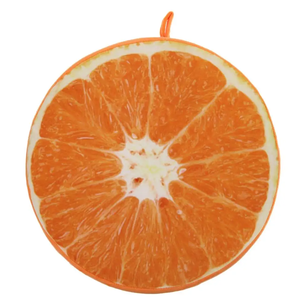 Orange 3D стул в форме фрукта Подушка Современная круглая сезонная подушка для сиденья Пончик мягкое сиденье диван напольный коврик офисное украшение для дома подушка для кошки - Цвет: Orange